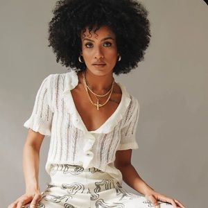 COPY - Verge Girl More Joy Button Front Knit Top